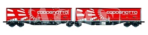 Wagon platforma kontenerowa Sggmrss 90’ z kontenerami “Codognotto”H0-1:87 PKP Cargo ep. V-VI, ACME 40393, NA ZAMÓWIENIE