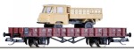 Wagon platforma Ro TT-1:120 z LKW Robur LO 1801, DR ep. IV, Tillig 14661