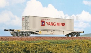 Wagon platforma Sgns z kontenerem 40* Yang Ming H0-1:87 CFR Marfa ep. VI, ACME AF30051, NA ZAMÓWIENIE