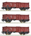 Zestaw 3 wagonów węglarek typu Ommu H0-1:87 DR ep. III, Roco 6600115, NA ZAMÓWIENIE