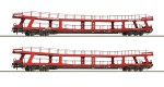 Zestaw 2 wagonów platform typu DDm do transportu aut H0-1:87 BTE ep. VI, Roco 77047, NA ZAMÓWIENIE