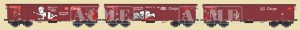 Zestaw 3 wagonów typu Tamns 895 DB Cargo z graffiti (Set A) ep. V-VI H0-1:87, ACME 45196