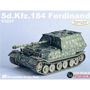 Niemiecki czołg Sd.Kfz.184 FERDINAND s.Pz.Jg.Abt.654 (zlozony model-Die cast) Kursk 1943 rok 1:72, Dragon 63221, NA ZAMÓWIENIE