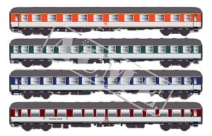Zestaw 4 wagonów (pociągu D-Zug Popart), DB ep. IV H0-1:87, ACME 55343, NA ZAMÓWIENIE
