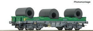 Wagon platforma do transportu stalowych rolek H0-1:87 RENFE ep. V-VI, Roco 6600139, ZAPOWIEDŹ