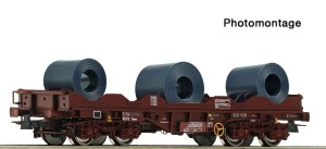 Wagon platforma do transportu stalowych rolek H0-1:87 RENFE ep. V-VI, Roco 6600198, ZAPOWIEDŹ