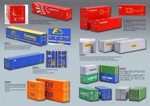 Kontenery 20-, 30- i 45-stopowe 3 pojedyncze i 4 w zestawie (7 opcji) H0-1:87, ACME 95041, 95050, 95055, 95057, 95059, 95063 i 95066, ZAPOWIEDŹ