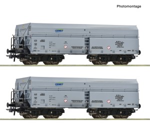 Zestaw 2 wagonów samowyładowczych Fals H0-1:87 CEMET S.A. ep. VI, Roco 6600328, ZAPOWIEDŹ