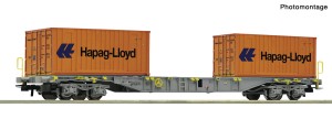 Wagon platforma typu Sgns z kontenerami 20 stop. H0-1:87 PKP ep. V-VI, Roco 6600304, ZAPOWIEDŹ