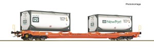 Wagon platforma typu Sdgnss/T5 z BULK kontenerami 20 stop. H0-1:87 Wascosa ep. VI, Roco 6600275, ZAPOWIEDŹ