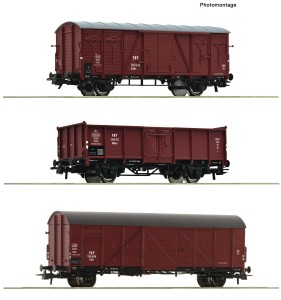 Zestaw 3 wagonów pociągu towarowego H0-1:87 PKP ep. III, Roco 6600273, ZAPOWIEDŹ
