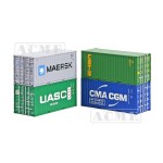 Zestaw 4 kontenera CATU,MAERSK,CMA,UASC (20-stopowe) H0-1:87, ACME 95066, NA ZAMÓWIENIE