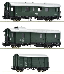 Zestaw 3 wagonow wsparcia (do dzwiga EDK 750) H0-1:87 ÖBB ep. IV, Roco 6200134, NA ZAMÓWIENIE