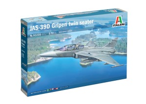 Samolot JAS-39D Gripen Twin Seater (podwójna kabina) 1:72, Italeri 91216