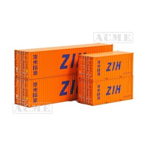 Zestaw 4 kontenera ZIH (20- i 40-stopowe) H0-1:87, ACME 95041, NA ZAMÓWIENIE