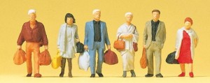 Podróżni z bagażami, Preiser 14070, figurki H0-1:87
