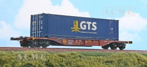 Wagon platforma Sgnss 60* TOUAX z kontenerem 45* GTS H0-1:87 ep. V-VI, ACME 40430
