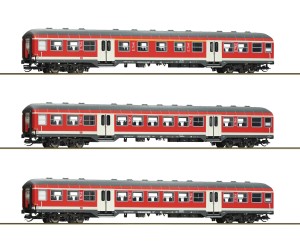 Zestaw 3 wagonów osobowych regionalnych (Nahverkehrswagen) TT-1:120 DB AG ep. VI, Roco 6280021, NA ZAMÓWIENIE