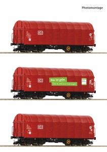 Zestaw 3 wagony plandekowe Shimmns TT-1:120 DB AG ep. VI, Roco 6680012, NA ZAMÓWIENIE