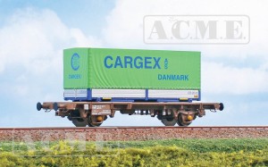 Wagon platforma intermodalna typ Lgmns z kontenerem "Cargex Danmar" H0-1:87 DSB ep. V, ACME 40514, NA ZAMÓWIENIE