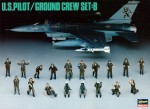 Piloci USA i obsługa naziemna (US Pilot/Ground Crew) - set B w 1:48, 36 figurek niemalowanych, Hasegawa X48-05 (36005)