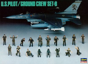 Piloci USA i obsługa naziemna (US Pilot/Ground Crew) - set B w 1:48, 36 figurek niemalowanych, Hasegawa X48-05 (36005)