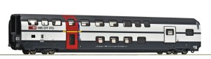 Wagon osobowy piętrowy 1. kl. z przedziałem bagażowym typu AD „IC 2000“ H0-1:87 SBB ep. V-VI, Roco 6200214, NA ZAMÓWIENIE
