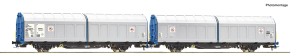 Zestaw 2 wagonów z przesuwnymi ścianami typ Hiirrs H0-1:87 Transwaggon ep. V-VI, Roco 6600276, NA ZAMÓWIENIE