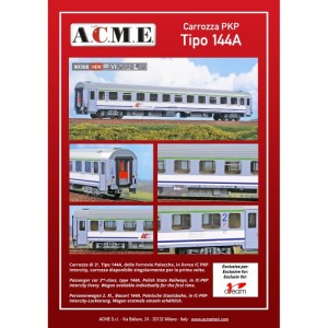 Wagon 4-osiowy osobowy 2 kl. Typ 144A ICCC PKP Intercity ep. VI H0-1:87, ACME 90306