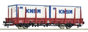 Wagon platforma Kbs z kontenerami 20-st. KNSM w H0-1:87 NS ep. IV, Roco 6600152, NA ZAMÓWIENIE