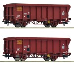 Zestaw 2 węglarek z rozsuwanym dachem typ Ts H0-1:87 SNCF ep. IV-V, Roco 6600251, NA ZAMÓWIENIE
