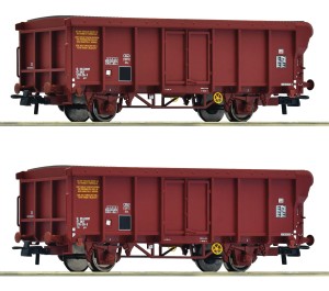 Zestaw 2 węglarek z rozsuwanym dachem typ Ts H0-1:87 SNCF ep. IV-V, Roco 6600251, NA ZAMÓWIENIE