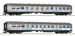Zestaw 2 wagonów osobowych regionalnych „Silberlinge“ (Nahverkehrswagen) HO-1:87 DB ep. IV, Roco 6200206, NA ZAMÓWIENIE
