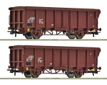 Zestaw 2 węglarek z rozsuwanym dachem typ Eos H0-1:87 DR ep. IV, Roco 6600280, NA ZAMÓWIENIE