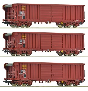 Zestaw 3 węglarek 4-os. z rozsuwanym dachem typ Taems H0-1:87 SNCF ep. IV, Roco 6600285, ZAPOWIEDŹ