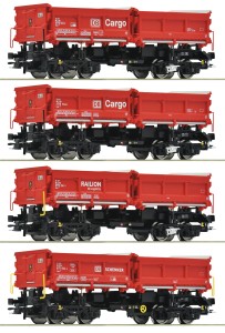 Zestaw 4 wagonów samowyładowczych typ Fans 128 H0-1:87 DB AG ep. VI, Roco 6600202, ZAPOWIEDŹ