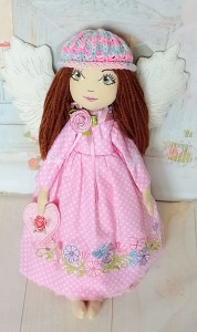 Aniołek lalka ręcznie szyta, 32 cm