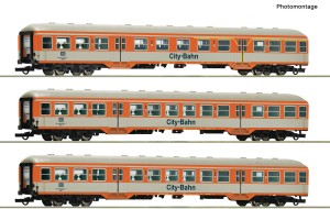 Zestaw 3 wagonów osobowych „City-Bahn“, H0-1:87 DB ep. IV-V, Roco 6200247, ZAPOWIEDŹ