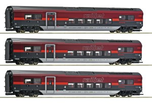 Zestaw 3 wagonów osobowych Railjet 2 (Set 2) w H0-1:87 ÖBB ep. VI, Roco 6210179, ZAPOWIEDŹ