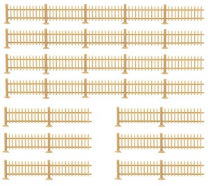 Ogrodzenie sztachetowe H0-1:87, Faller 180415, 106 cm