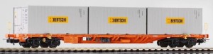 Wagon platforma Sgnss H0-1:87 z kontenerami Bertschi, Wascosa ep. VI, Piko 54680