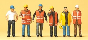 Robotnicy w kamizelkach ostrzegawczych, Preiser 10420, figurki H0-1:87