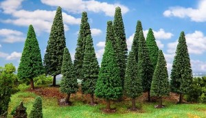 Jodły H0-1:87, Faller 181542, 15 szt., 9-15 cm