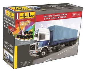 Volvo F12-20 Globetrotter 1:32 z klejem, farbami i pędzlem, Heller 57703