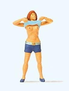 Rozbierająca się kobieta H0-1:87, Preiser 28124