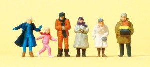 Przechodnie w zimie, Preiser 14037, figurki H0-1:87
