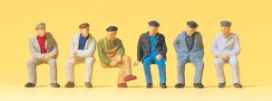 Robotnicy siedzący, Preiser 14084, figurki H0-1:87