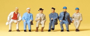 Robotnicy w pozycji siedzącej, Preiser 14145, figurki H0-1:87
