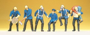 Strażacy w maskach gazowych, Preiser 14206, figurki H0-1:87