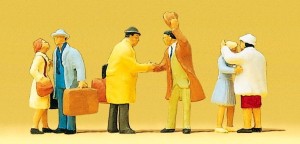 Pasażerowie, powitanie, Preiser 10028, figurki H0-1:87